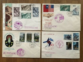 4 X China Taiwan Old Cover Fdc Chinese Institute Of Engineers 1961