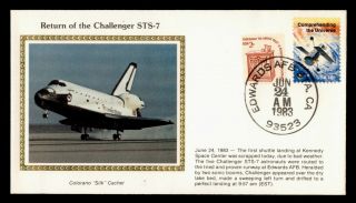 Dr Who 1983 Space Shuttle Challenger Colorano Silk Cachet Edwards Afb Ca E52077