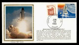 Dr Who 1983 Space Shuttle Challenger Colorano Silk Cachet Cape Canaveral E52075