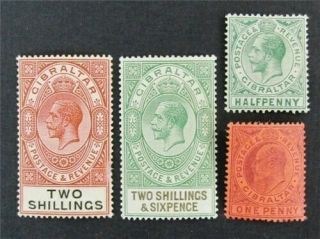 Nystamps British Gibraltar Stamp 50b//87 Og H/nh $34
