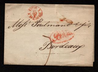 $france 1841 Stampless Cover With Letter