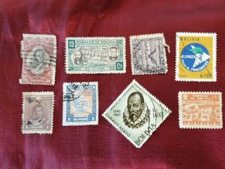 Bolivia Stamps,  Various Denominations,  Colours And Sizes 8 In Total
