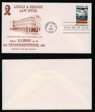 1339 6c Illinois Statehood Fdc Unlisted Lincoln And Herndon Law Office Fd7518