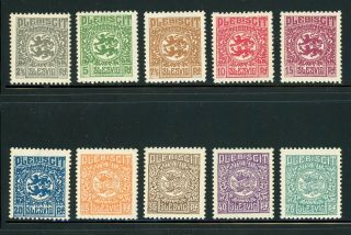 Schleswig Mostly Mnh Selections: Scott 1 - 10 1st Series Assortment $$