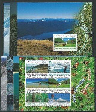 Zealand 1999 Scenic Walks Set Of 7 Prestige Booklet Panes Unmounted,  Mnh