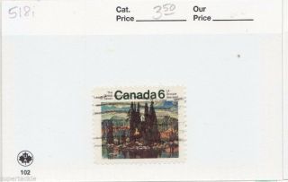1970 Canada 518i Θ 6c Arthur Lismer Art.  Fire In The Bush Error Stamp