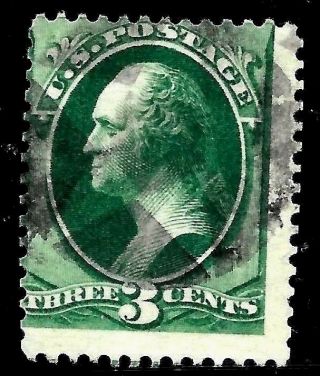 Fancy Cancel " Negative Star " Son 3 Cent Green Banknote 1871 - 79 Us Stamp 9231