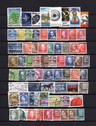 Denmark - Danmark Selection Postally Unchecked Stamps Lot (dan 6)