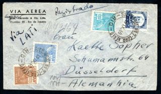 Brazil - 1940 Registered Airmail Cover To Germany,  Censored