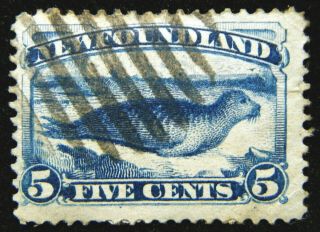 Canada Newfoundland Stamp 1887 5c Harp Seal Scott 54 Sg53