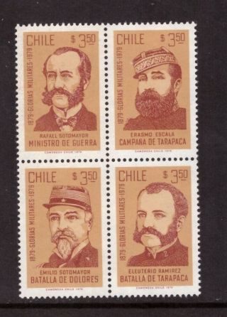 Chile Mnh 1979 Military Heroes Set Stamps