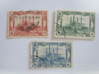 Antique Turkey Ottoman 1913 Stamps Sc 251 252 253