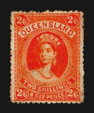 Queensland,  Australia: 1882 Classic Era Stamp Scott 75 Cv $32.  50 Sound