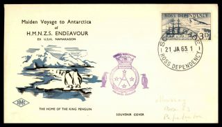 Ross Dependency Scott Base Hmnzs Endeavour 1963 Maiden Voyage Cover