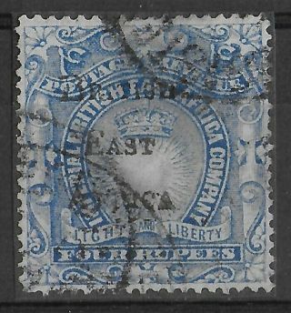 British East Africa 1895 4 Rupees Hand Ovp Sg 46 Cv £190