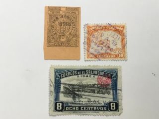 Old Stamps Salvador X 3