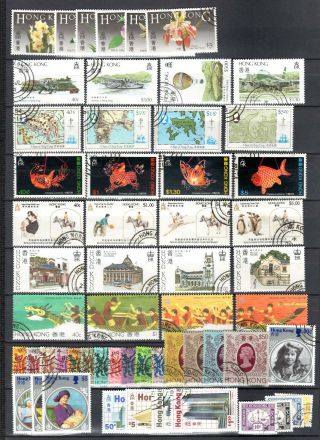 Hong Kong 1976 - 1985 China Qeii Selection Of Complete Sets Of Stamps