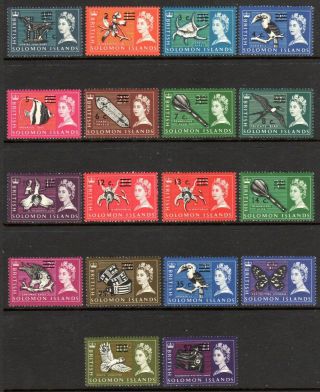 1966 - 67 Solomon Islands Definitives Pictorials Sg135b - 152b Mixed Muh/mlh