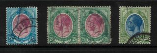 South Africa Stamps - 1913 - George V - Definitives High Values Good