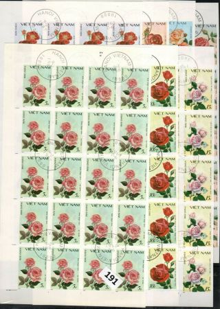 Fj 20x Vietnam 1987 - Cto - Imperf - Flowers - Roses