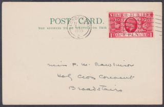 1935 Kgv Silver Jubilee 1d Scarlet Postcard 