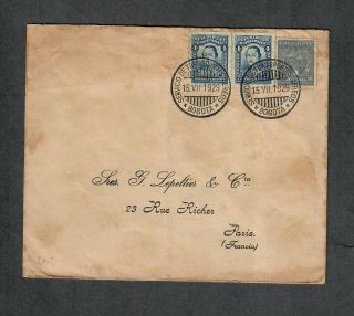 Colombia Sc C59 Airmail Cover To Paris 1929 Scarce