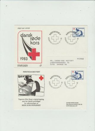 Denmark 1983 2 Fdc Red Cross