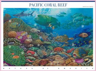 2004,  $.  37,  Nature Of America Pacific Coral Reef,  Scott 3831 A - J,  Mnh