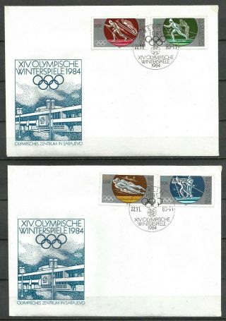 Germany (east) Ddr Gdr 1983 Fdc (2) Winter Olympic Games Sarajevo (1984)