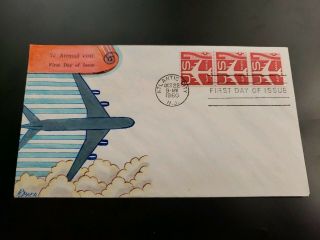 1960 Us Fdc 7c Coil Dyer Hand Painted Cachet