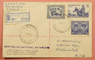 Dr Who 1950 Australia Ntl Antarctic Research Macquarie Island Registered 118575