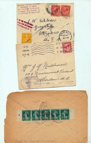 Gb Poland India Canada India France Old Covers Cards X 7 (mt731