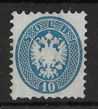 Lombardy Venetia 1864 - 1865 Hinged 10 S Blue Sass 44 Cv €180