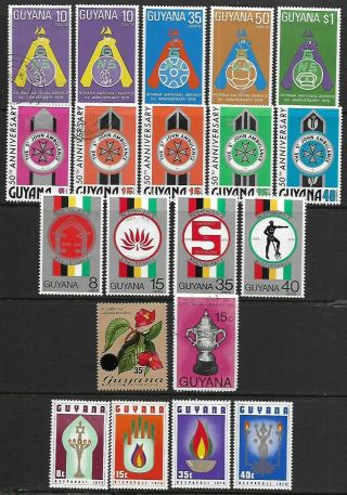 Guyana A Selection Of (20) Mm & Commemorative Stamps