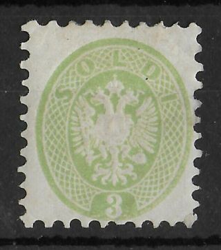 Lombardy Venetia 1864 - 1865 Hinged 3 S Yellow Green Sass 42 Cv €100