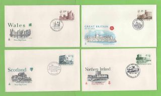G.  B.  1988 Castle High Values On Four Mercury U/a First Day Covers