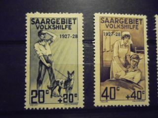 Germany - Saargebiet stamp serie 1927,  nbrs 122 - 125,  MH 2