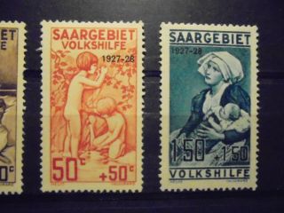 Germany - Saargebiet stamp serie 1927,  nbrs 122 - 125,  MH 3