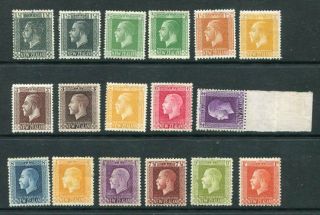 Zealand Kgv Definitives Mh To 1 Shilling 17 Stamps