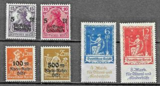 German Deutsches Reich 1919 - - 1923 Semi - Postal 3 Sets Mm/mh