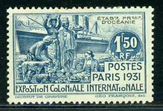 French Polynesia Mh Selections: Scott 79 1.  50fr Paris 1931 Colonial Expo Cv$7,