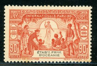 French Polynesia Mh Selections: Scott 78 90c Paris 1931 Colonial Expo Cv$7,