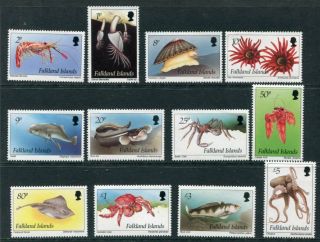Falkland Islands 1994 Marine Life Mnh Set To £5 12 Stamps