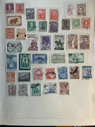 Old Album Page Of Stamps From Argentina (p Folder)