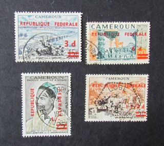 Cameroun Postage Stamps 4 Unmounted Over Printed Republique