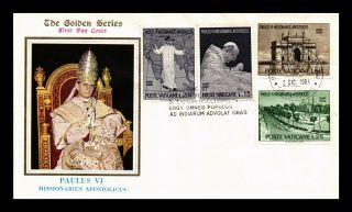 Dr Jim Stamps Pope Paul Vi Travels Fdc Vatican City Combo Monarch Size Cover