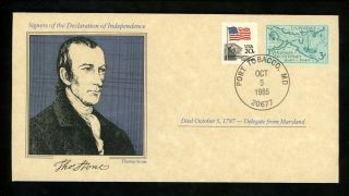Us Cover Signers Declaration Of Independence Thomas Stone Maryland Md