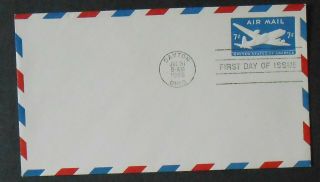 U.  S.  1958 7c Plane Airmail Stamp Envelope Fdc,  Scott Uc - 26