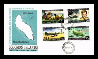 Dr Jim Stamps American Independence Bicentennial Fdc Solomon Islands Cover