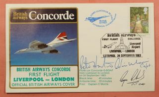 1983 Gb Signed British Airways Concorde First Flight Liverpool To London